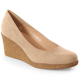 Décolleté con zeppa in camoscio Potocki W WOL132B beige