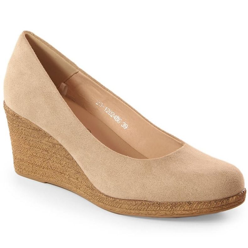 Décolleté con zeppa in camoscio Potocki W WOL132B beige