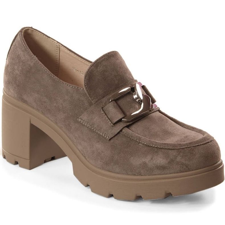 Potocki W WOL135 scarpe in camoscio con montante e plateau beige