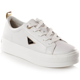 Scarpe da donna in pelle con plateau bianco Filippo DP3533/23