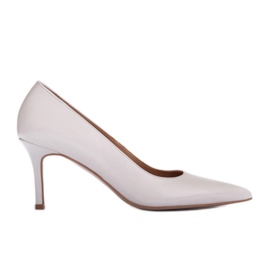 Marco Shoes Eleganti tacchi a spillo realizzati in morbida pelle bianca