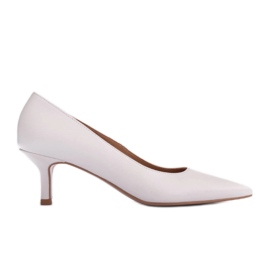 Marco Shoes Eleganti tacchi a spillo con tacco basso bianca