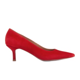 Marco Shoes Eleganti tacchi a spillo con tacco basso rosso