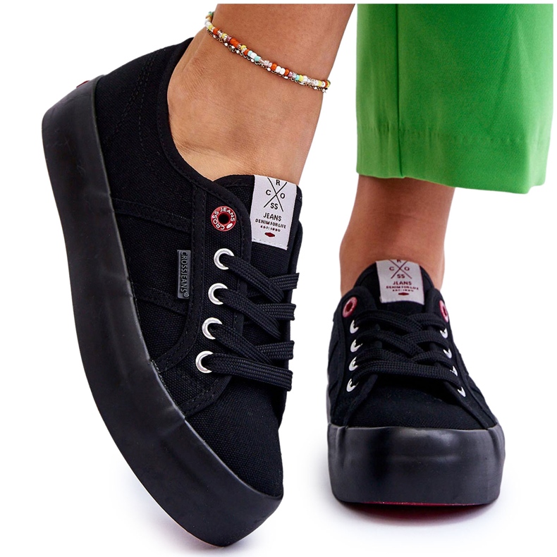 Sneakers da donna con plateau Cross Jeans LL2R4039 Nere nero
