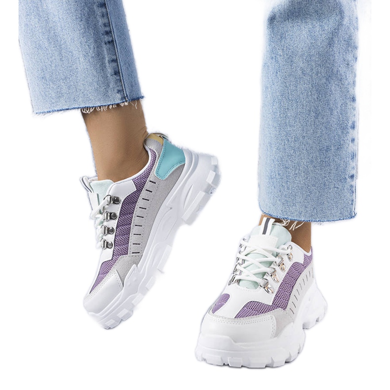 Chunky sneakers da donna grigie bianca