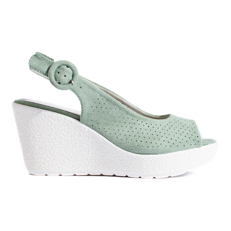 Sandalo con zeppa verde Shelovet da donna