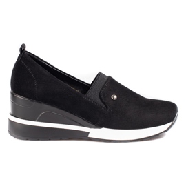 SHELOVET Scarpe con zeppa da donna Potocki in camoscio nero