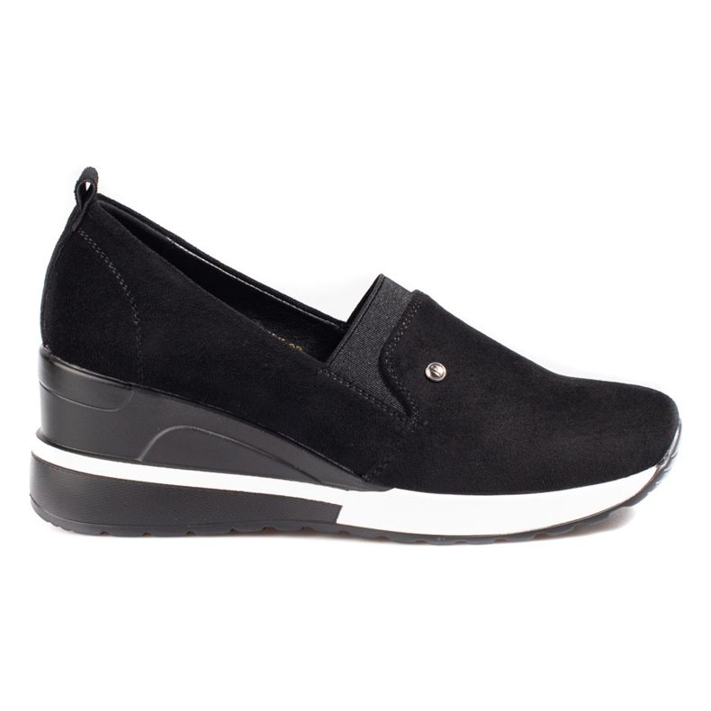 SHELOVET Scarpe con zeppa da donna Potocki in camoscio nero