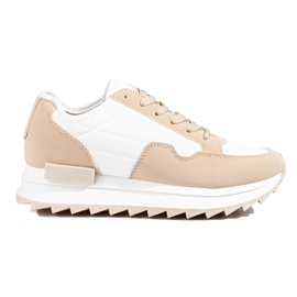 W. Potocki Sneakers da donna su una spessa suola beige Potocki