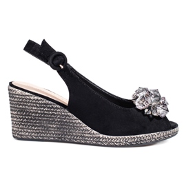 W. Potocki Sandali espadrillas con zeppa neri da donna Potocki nero