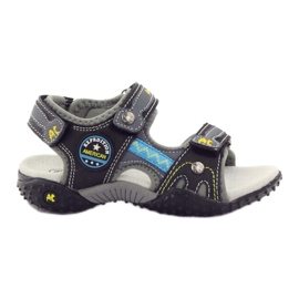 American Club Sandali in velcro con inserto in pelle americana 1618 ['giallo, 'grigio', 'nero'] grigio