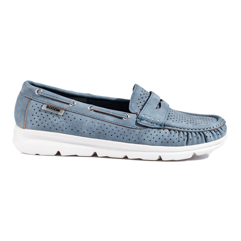 Mocassini Shelovet blu da donna traforati