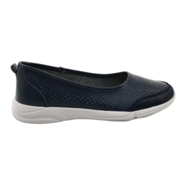 Ballerine in pelle traforata Evento-Jezzi 21PB32-3621 Navy blu