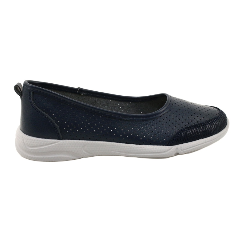 Ballerine in pelle traforata Evento-Jezzi 21PB32-3621 Navy blu