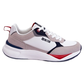 Scarpe sportive da uomo Memory Foam Big Star LL174235 bianco-grigio