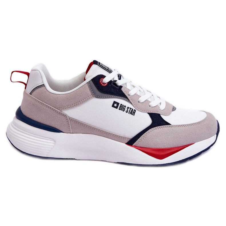 Scarpe sportive da uomo Memory Foam Big Star LL174235 bianco-grigio bianca