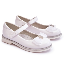 Vinceza Ballerine Velcro Bimba Con Fiocco Decorativo Bianco Nadia