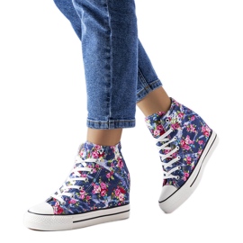 BM Sneakers con zeppa blu navy di Fouquet