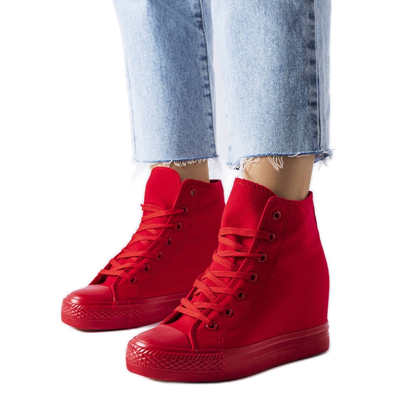 BM Sneakers con zeppa rosse di Groussay rosso