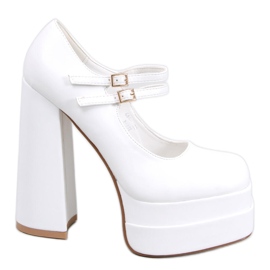 BM Décolleté con piattaforma Loit White grain bianco