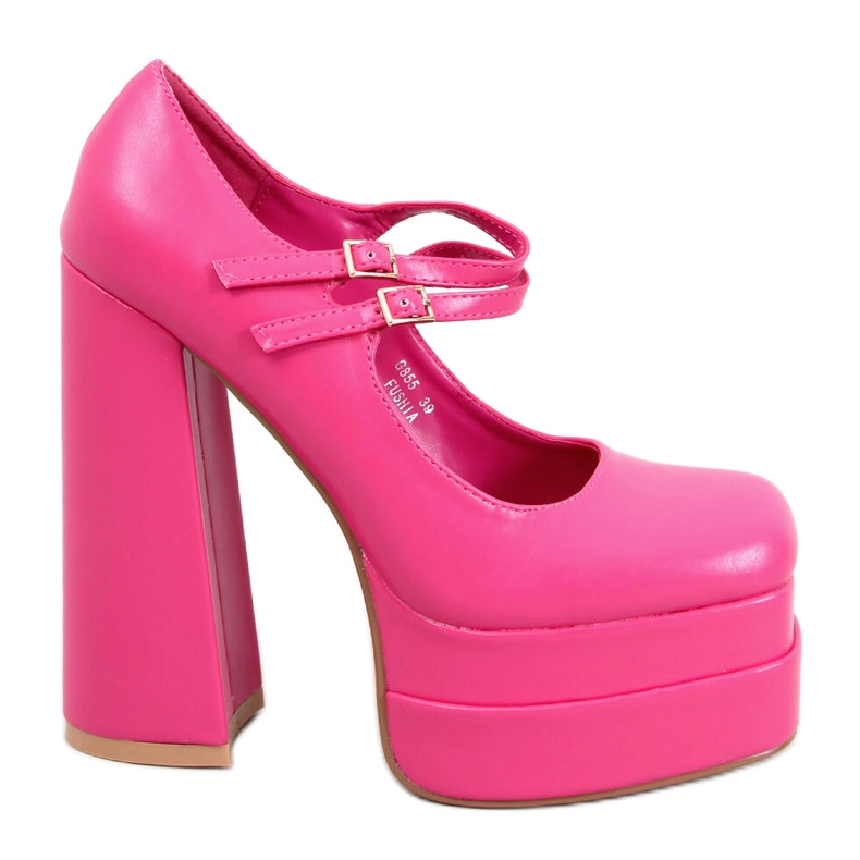 BM Loit Décolleté con plateau in grana fucsia rosa