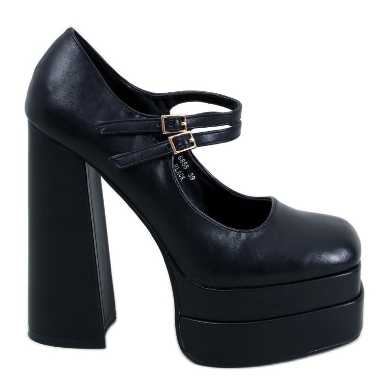 BM Décolleté con plateau Loit Black grain nero