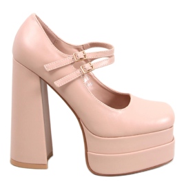 BM Décolleté Loit Beige con plateau in grana