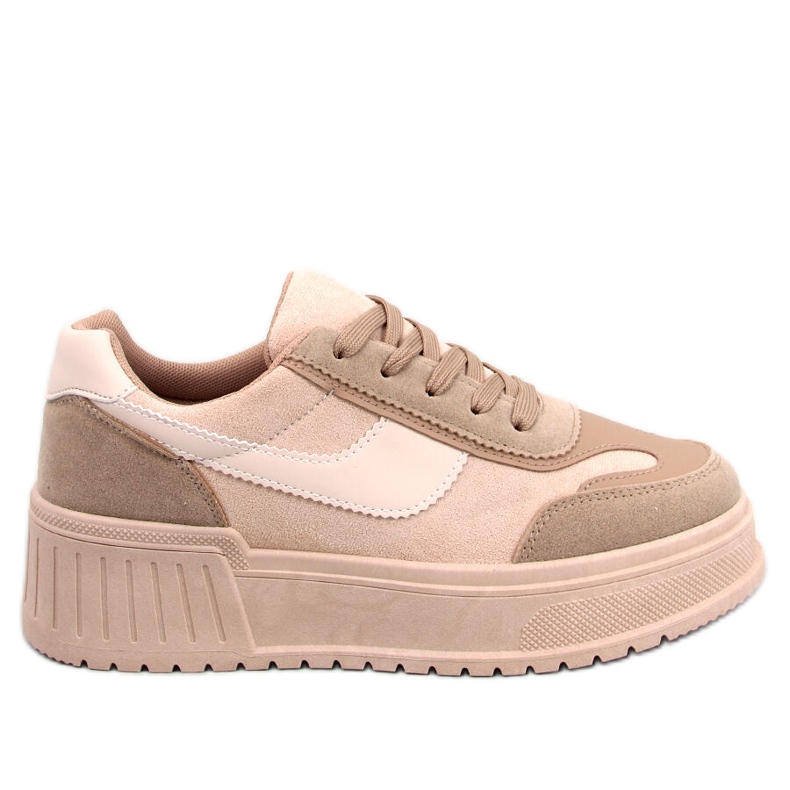 BM Scarpe da ginnastica con plateau Foret Khaki beige