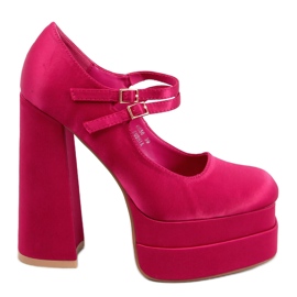 BM Prandi Décolleté con plateau in raso fucsia rosa