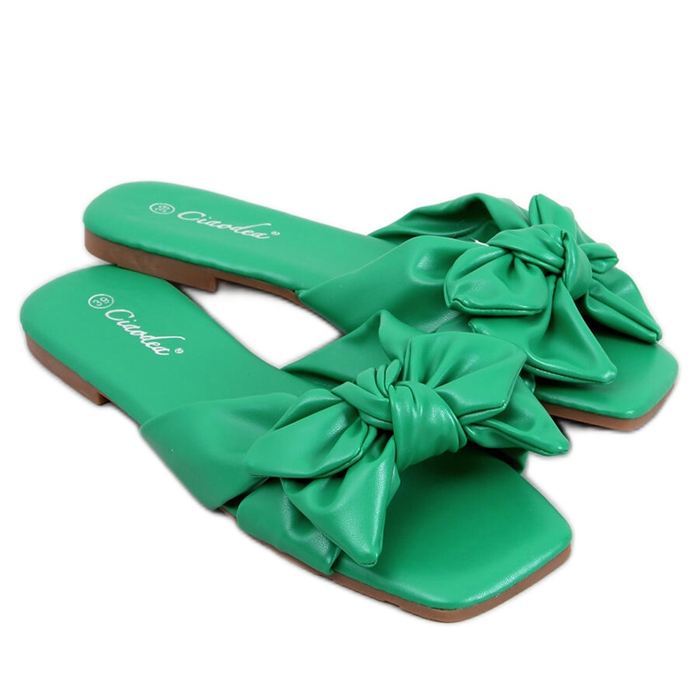 BM Minnen Pantofole con fiocco verde