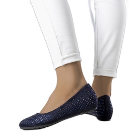 Ballerine blu navy con zeppa rivestita di Julie