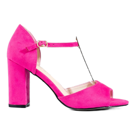 Sandali classici da donna rosa Shelovet con tacco alto