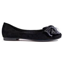 Ballerine da donna in camoscio con fiocco Shelovet nero