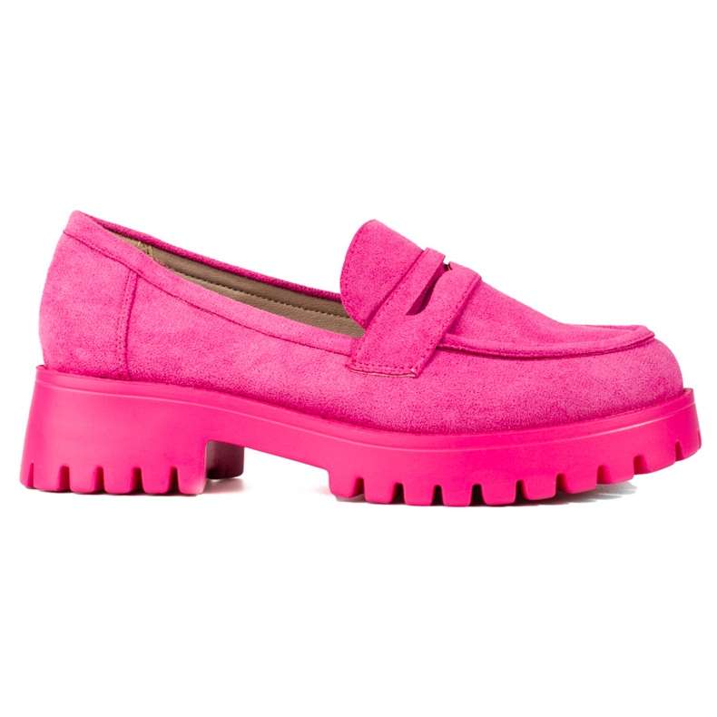 Mocassini da donna sulla piattaforma Shelovet camoscio rosa