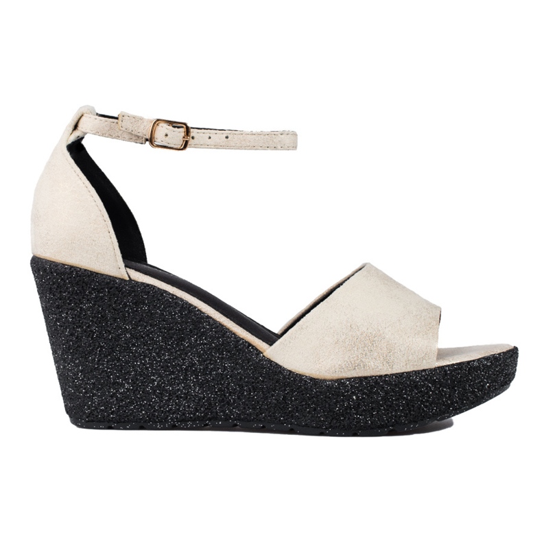 Sandalo da donna con zeppa alta beige Shelovet