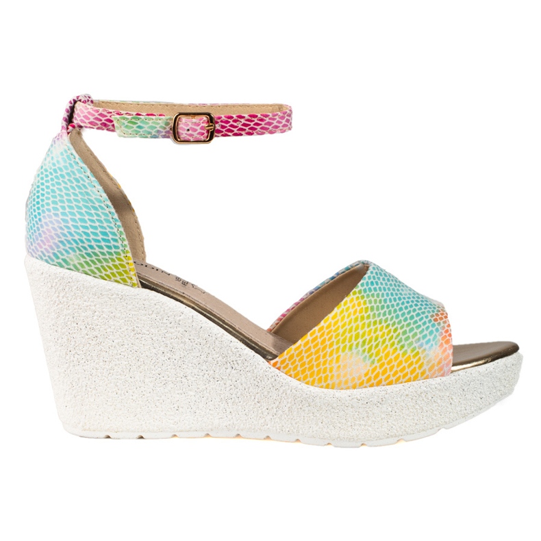 Sandali con zeppa alta Shelovet da donna multicolore