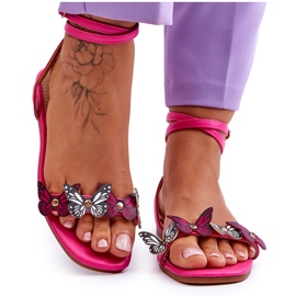Sandali Donna Con Farfalle Decorative Fucsia Jeane rosa