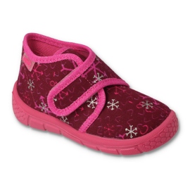 Pantofole per bambini Befado con velcro538P106, rosa