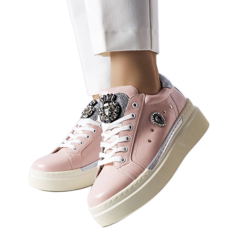 Sneakers rosa con zeppa bassa di Cuillerier