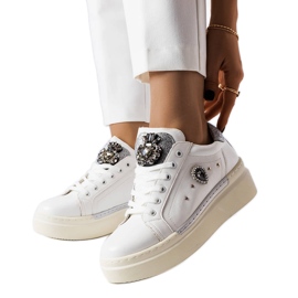 PA1 Sneakers bianche con zeppa bassa di Cuillerier bianco