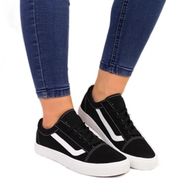 Sneakers basse in tessuto bianco e nero Atletico WY18081