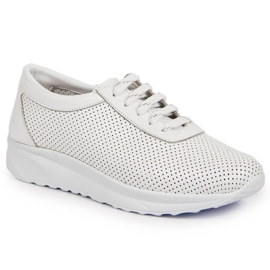 Scarpe da donna in pelle bianca traforata T.Sokolski W22-382