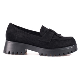 Scarpe con zeppa da donna in camoscio nero Shelovet