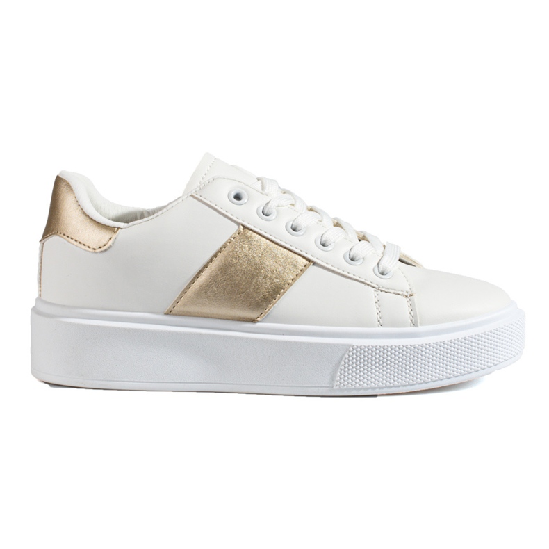 Sneakers bianche da donna sulla piattaforma Shelovet bianca
