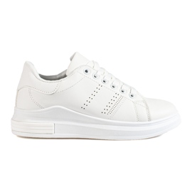 Scarpe sportive bianche sneakers sulla piattaforma Shelovet bianco