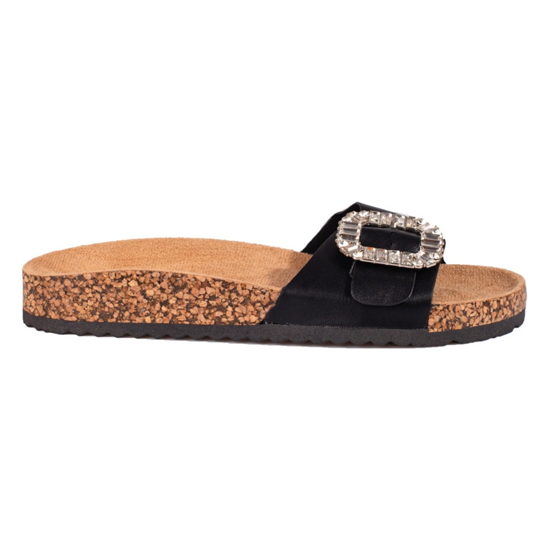 Comode pantofole nere da donna sulla piattaforma Shelovet nero