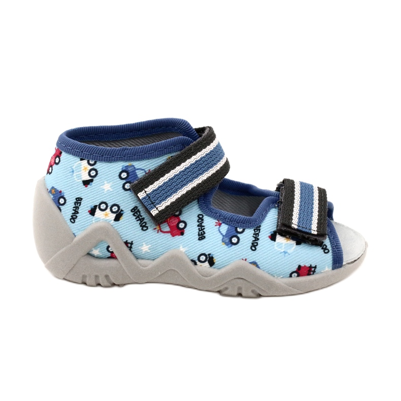 Pantofole per bambini Befado con velcro, blu 350P036