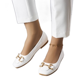 Ballerine bianche con decoro Iris oro bianca