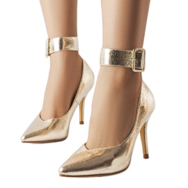 Tacchi Janin metallici dorati d'oro