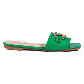 Eleganti ciabatte verdi con fibbia Shelovet verde